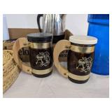 Plastic drinking glasses, salt & pepper shakers, coasters & more