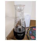 Plastic drinking glasses, salt & pepper shakers, coasters & more