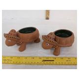 (2) Sombrero hat turtle salsa bowls