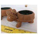 (2) Sombrero hat turtle salsa bowls
