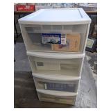 (4) Organizers full of various books