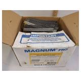 Open box of magnum pro 21 3" x .131 diamond point strip nails