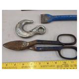 Pipe cutters, hook, metal shears