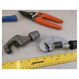 Pipe cutters, hook, metal shears