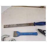 Pipe cutters, hook, metal shears