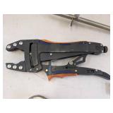 Pliers, adjustable wrench & viper grip pliers