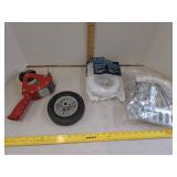 Tape gun, ice maker kit, wheel & hardware