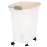 IRIS USA 45lbs Airtight Sealed Pet Food Container, Almond