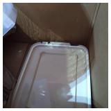 IRIS USA 45lbs Airtight Sealed Pet Food Container, Almond