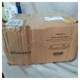 Roku Black Plastic Long Take Out Sushi Container - with Clear Lid - 9 3/4" x 4 3/4" x 2" - 100 count box