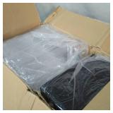 Roku Black Plastic Long Take Out Sushi Container - with Clear Lid - 9 3/4" x 4 3/4" x 2" - 100 count box