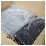 Roku Black Plastic Long Take Out Sushi Container - with Clear Lid - 9 3/4" x 4 3/4" x 2" - 100 count box