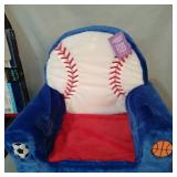 Heritage Club Baseball Figural Faux Fur Kids Foam Chair, Blue