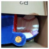 Heritage Club Baseball Figural Faux Fur Kids Foam Chair, Blue