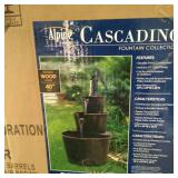 Alpine Corporation 40" Three Tier Pump Outdoor Fountain Decor, Brown
