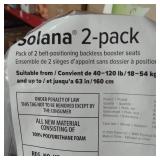 SOLANA 2 PACK , PACK OF 2 BELT POSITIONING BACKLESS BOOSTER SEATS , 40- 120LBS - BLACK