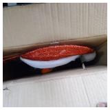 National Tree Company 29" Silver Fabric Tinsel "Happy Holidays" 2D Penguin with 20 Clear Lights