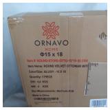 ORNAVO HOME MODERN ROUND VELBET OTTOMAN COFFEE TABLE- BLUSH, 15X18