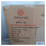 ORNAVO HOME MODERN ROUND VELBET OTTOMAN COFFEE TABLE- BLUSH, 15X18