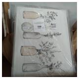 AMAZON BOTTLES AND PLANTS FARM WOOD TEXTURED FESIGN GRAY FARMHOUSE RUSTIC OVERSIZED FRAMED WALL ART