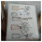 AMAZON BOTTLES AND PLANTS FARM WOOD TEXTURED FESIGN GRAY FARMHOUSE RUSTIC OVERSIZED FRAMED WALL ART