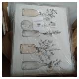 AMAZON BOTTLES AND PLANTS FARM WOOD TEXTURED FESIGN GRAY FARMHOUSE RUSTIC OVERSIZED FRAMED WALL ART