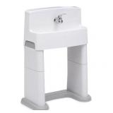 Delta Children PerfectSize 3-in-1 Convertible Sink, Step Stool and Bath Toy for Kids, White/Grey