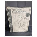 Delta Children PerfectSize 3-in-1 Convertible Sink, Step Stool and Bath Toy for Kids, White/Grey