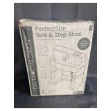 Delta Children PerfectSize 3-in-1 Convertible Sink, Step Stool and Bath Toy for Kids, White/Grey