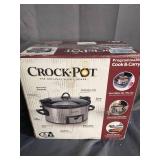 Crock-Pot 6 Quart Programmable Cook & Carry Slow Cooker with Digital Timer, Stainless Steel