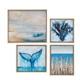 Madison Park Seascape 4-Pc. Framed Gel-Coated Canvas Print Set