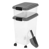 IRIS Airtight Pet Food Container Combo - Dark Gray - 3pc