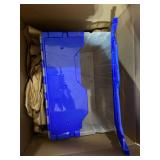 CLEAR BLUE STORAGE CONTAINER WITH LID