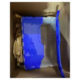 CLEAR BLUE STORAGE CONTAINER WITH LID