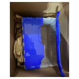 CLEAR BLUE STORAGE CONTAINER WITH LID