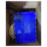 CLEAR BLUE STORAGE CONTAINER WITH LID