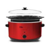 Elite Gourmet - 8.5Qt. Stainless Steel Slow Cooker - Red