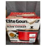 Elite Gourmet - 8.5Qt. Stainless Steel Slow Cooker - Red