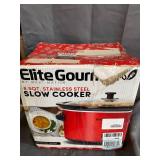 Elite Gourmet - 8.5Qt. Stainless Steel Slow Cooker - Red