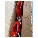 National Tree PreLit 24" Red Wavy Sisal Bow