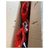 National Tree PreLit 24" Red Wavy Sisal Bow