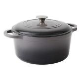 AMAZON BASICS ENAMELED CAST IRON DUTCH 6QT OVEN- GREY