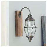DECO 79 BROWN METAL FARMHOUSE WALL SCONCES 24X6X8IN (2)