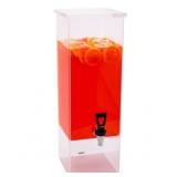 BEC TEL 2 GALLON SQUARE CLEAR ACRYLIC BEVERAGE DISPENSER