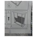 MYGIFT WOOD AND METAL END TABLE WITH MAGAZINE SLING