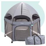 hiccapop 53" PlayPod Outdoor Baby Playpen with Canopy, Deluxe Portable Playpen for Babies and Toddlers with Dome, Sun-shades, Padded Floor | Pop Up Playpen for Beach or Home | Outdoor Playpen for Baby