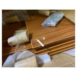 DSDecor C-Shaped Side Table Wooden Sofa Couch End Table Bedside Table with 3-Tier Storage Shelves Coffee Laptop Tablet Snack Side Table for Living Room Bedroom