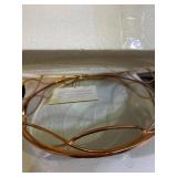 FUIN 15" Decorative Round Glass Mirror Perfume Tray, for Bathroom Makeup Vanity Jewelry Organizer, Rose Gold