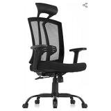 Mastery Mart Ergonomic Office Chair, High Back Mesh Desk Chair with Adjustable Headrest and Backrest, Lumbar Support, Thick Seat Cushion, Swivel Executive Task Computer Chair for Work, Home, Gaming