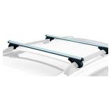 CargoLoc 2-Piece 52" Aluminum Roof Top Cross Bar Set  Fits Maximum 46 Span Across Existing Raised Side Rails with Gap  Features Keyed Locking Mechanism, Silver